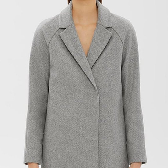 NWT $535 Theory Haloki Wool Blend Coat in Grey SIZE S - Picture 1 of 8